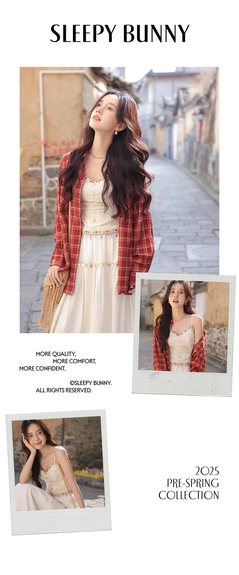 White Lace Three-Piece Set Spring Summer Slim Fit V-Neck Lace Cami Top High-Waisted A-Line Maxi Skirt Chic Red Fashion Shirt