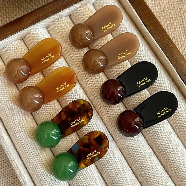 2pcs/set Mini Hair Clips for Women Sweet 3.5cm Bangs Edge Clip Cute Acetate Duckbill Girl New Arrivals Headwear Hair Accessories