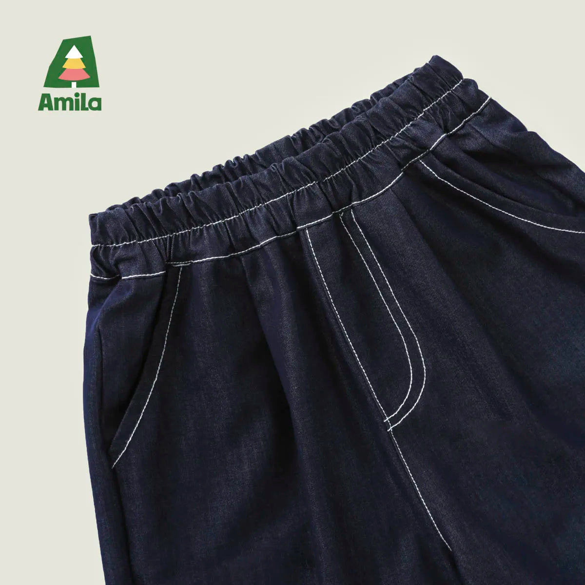 Amila 2026 Girls Summer Set Navy Blue Top Wide Pants 2025 Fashion Heart Embroidery Ruffle Casual Trendy Kids Outfit Sleeveless