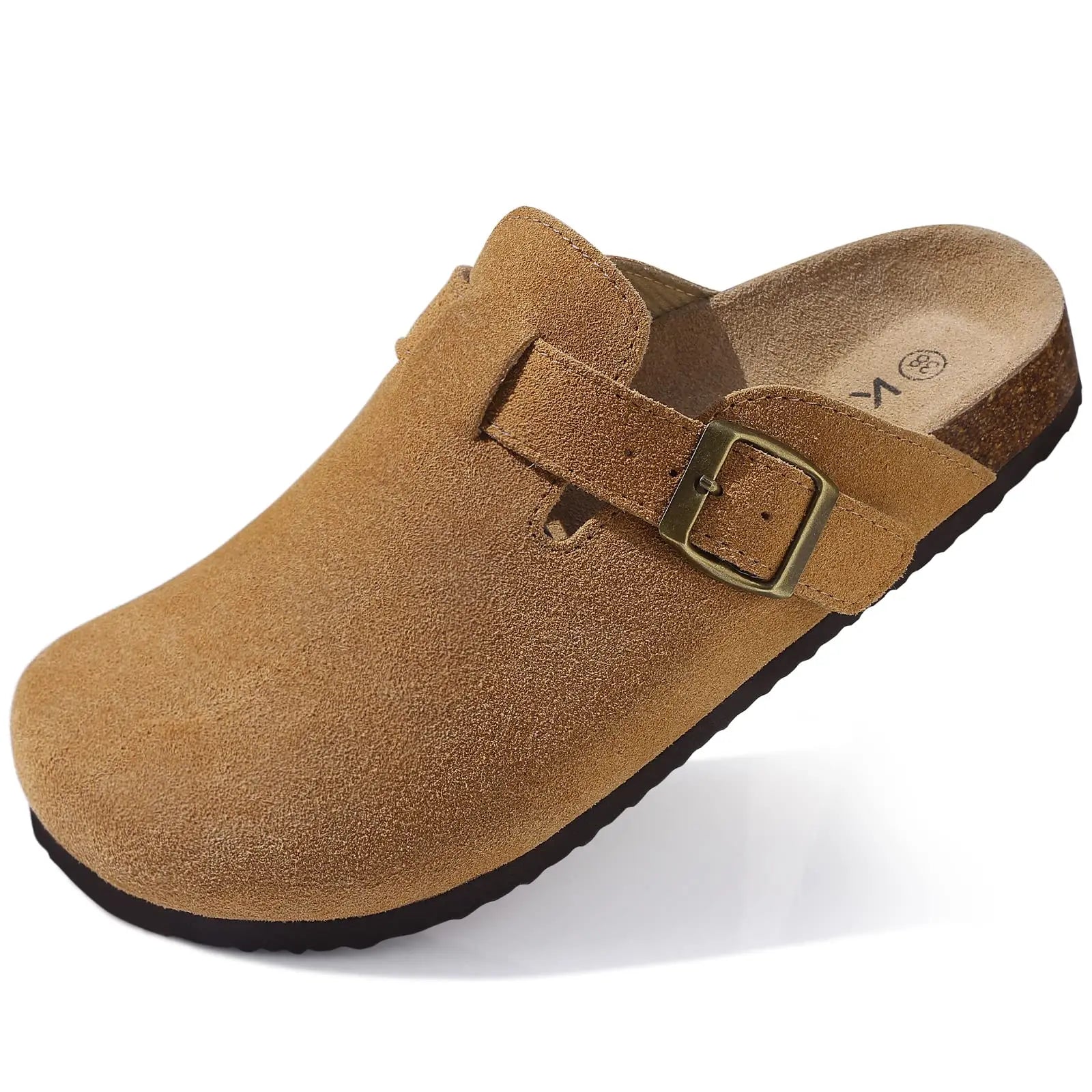 Comwarm Soft Cork Slippers For Women Classic Platform Clogs Slippers Open-Toe Flats Sandals Trendy Slip-on Mules And Beach Shoes