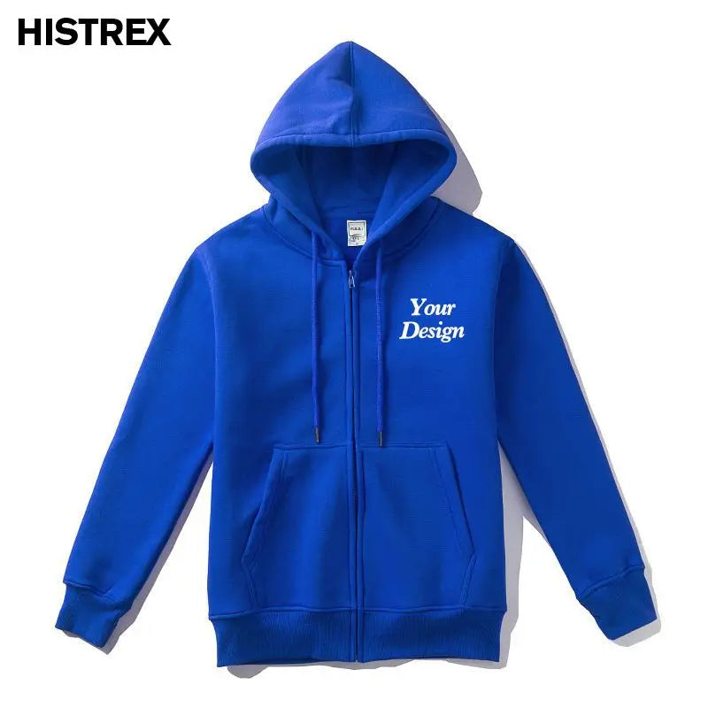 Top Quality Custom Cotton Zipper Hoodie Print Photo Text Brand Logo Men Womens Thick Fleece Autumn Winter Warm Sweatshirt 350gsm