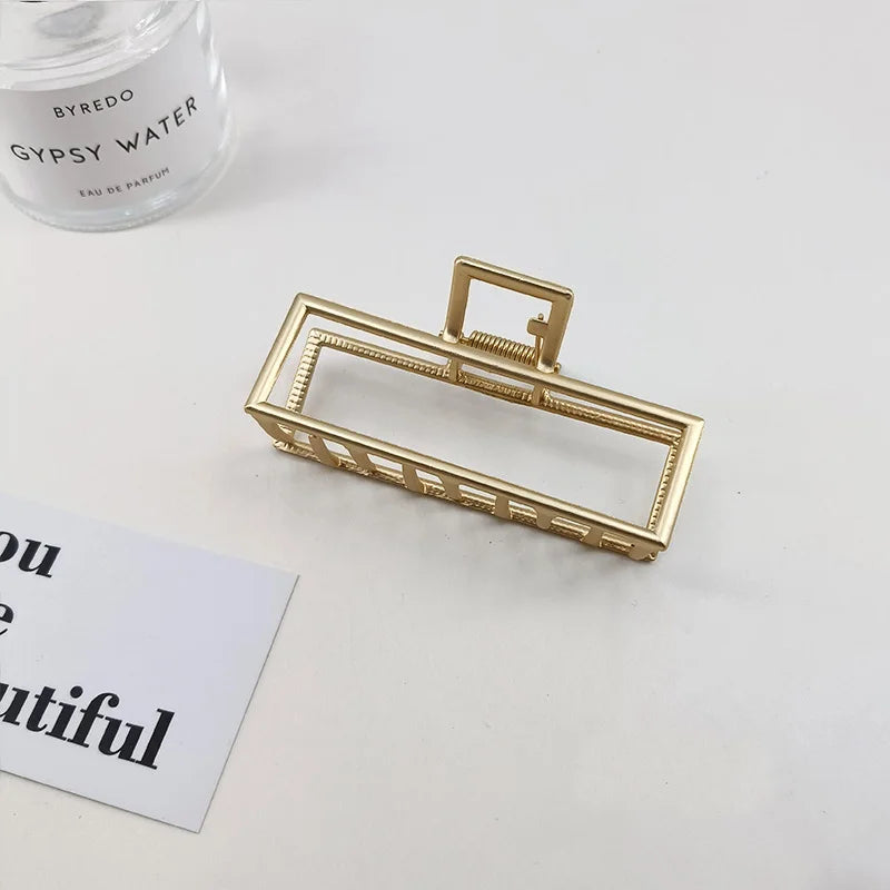 GoldHollow Geometric Hair Clips Metal Hair Claw Cross Hairclip Headband Hairpin Sliver Hair Crab Women Fashion Hair