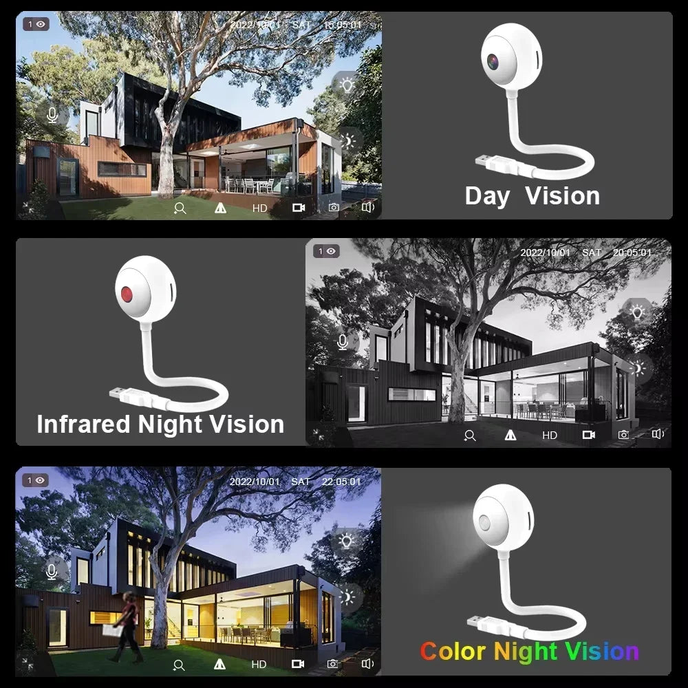 Tuya Smart USB Light Bulb Mini Wifi Camera Indoor 2K 5MP Security Camera for Baby Monitor Auto Tracking Wireless IP Surveillance