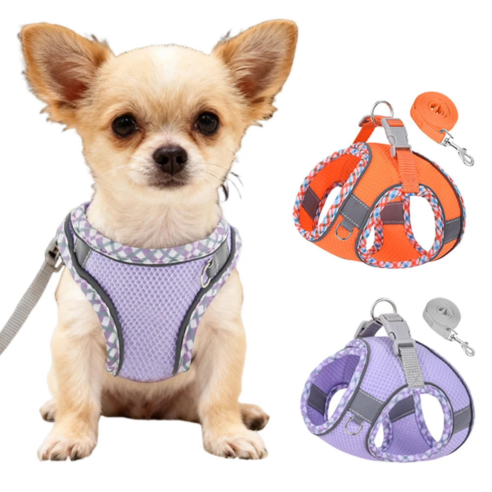 New Arrivals Cat Dog Harness and Leash Set Reflective Breathable Pet Vest Harnesses for Small Dogs Cats Outdoor Walking Puppy