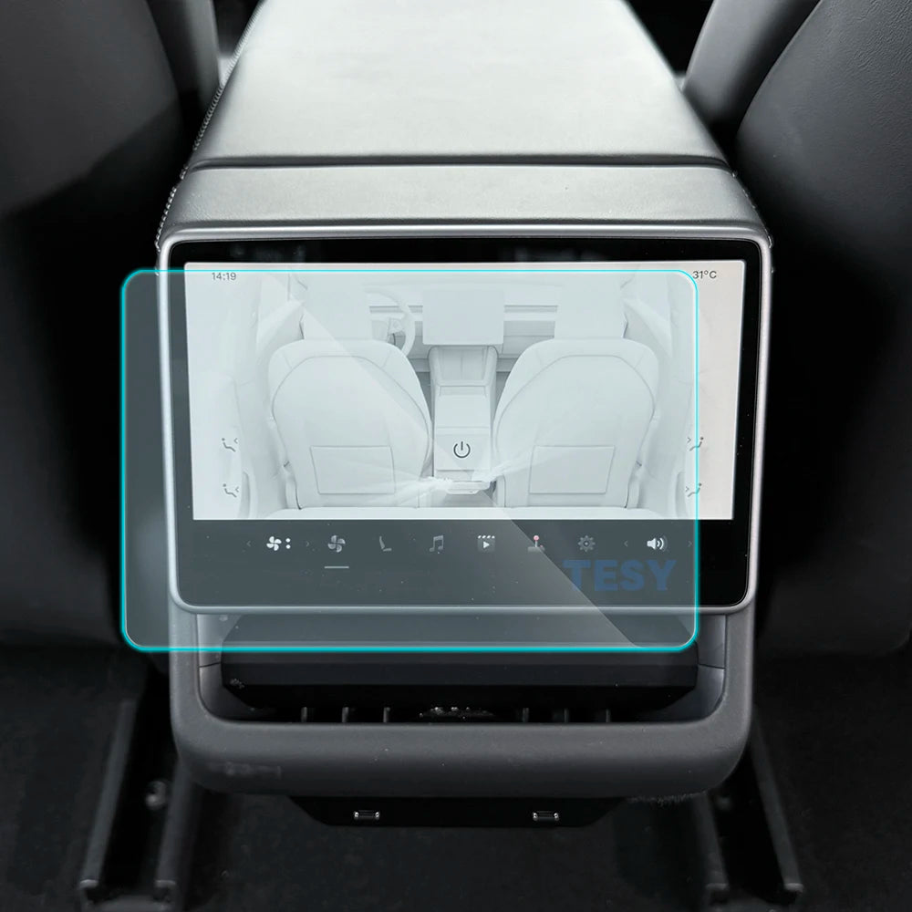 For Tesla New Model Y Juniper 2025 Launch Model 3 Highland 2024 Tempered Glass Screen Protecor Full Covered Soft Black Frame