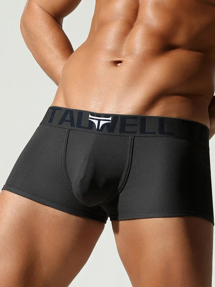 TAUWELL Mens Boxers Sexy Low-waist Underwear New Arrivals U Convex Pouch Button Underpants Boxershorts Male Panties Boxer