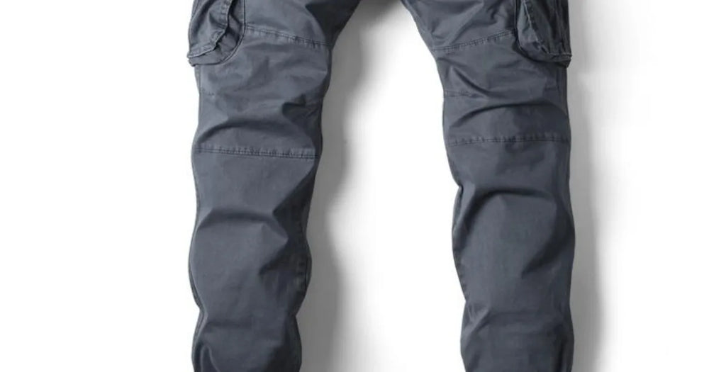 Spring Summer Men's Casual Fashion Work Pants Cuffed Multiple Pockets Slim Fit Youth Leisure Trousers Trendy Brand