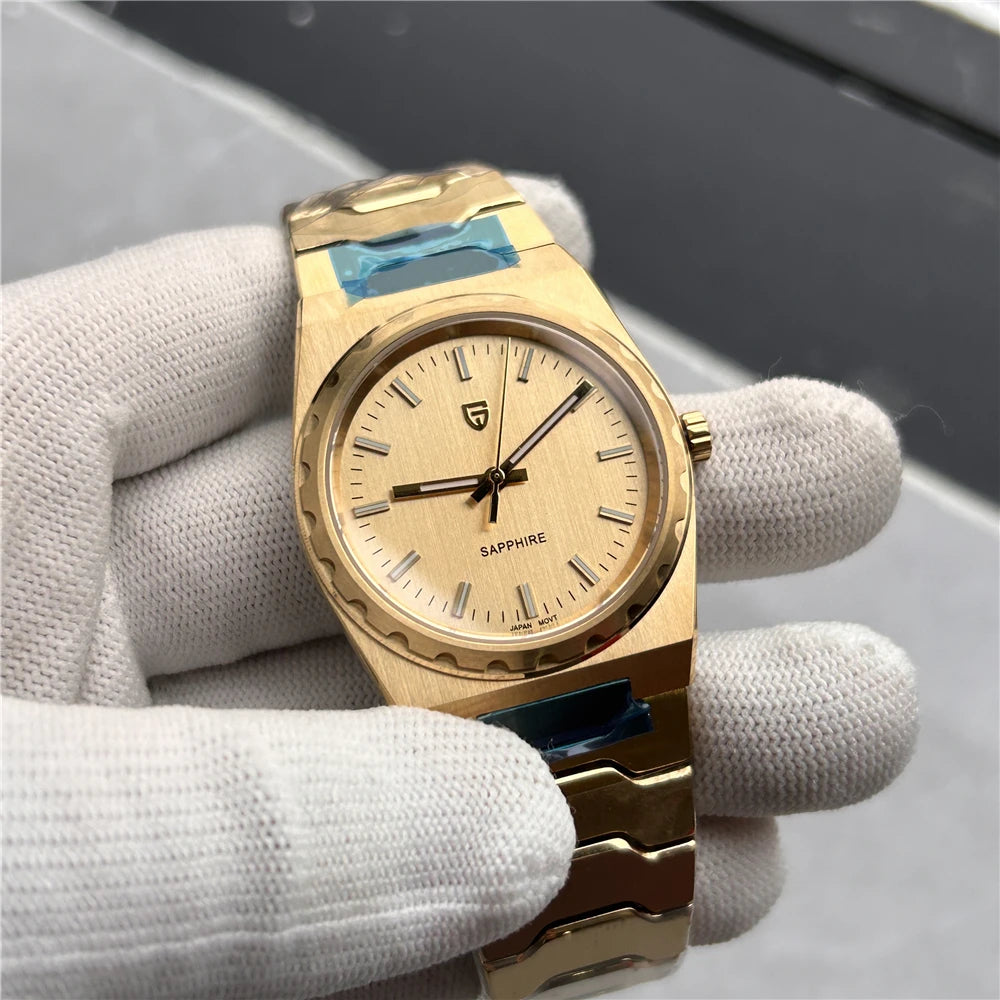 2025 V2 PAGANI DESIGN 222 men's Quartz Watch VJ21 37MM Sapphire Stainless steel Waterproof luminous Watches for men PDYS020