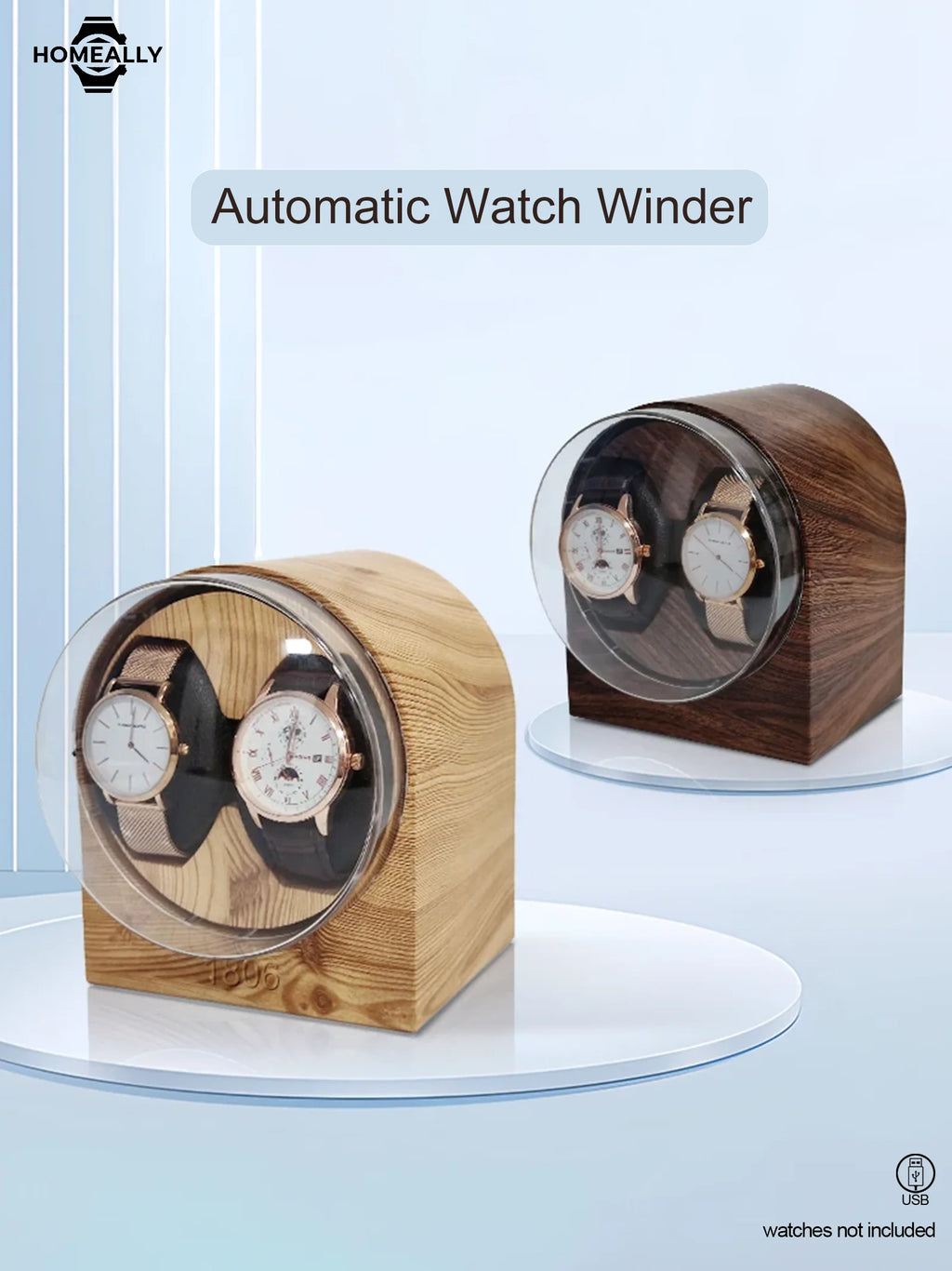 1pc Niworkshop Automatic Watch Winder, 2 Slots Watch Storage Case with Quiet Motor, Soft Pillows for Men's And Women's Watches