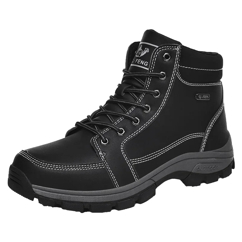 Yellow Ankle Boots Cowboy Footwear Snow Warm Fur Sneakers Padded Trekking Black Waterproof Leather Men Hiking Shoe Winter Summer