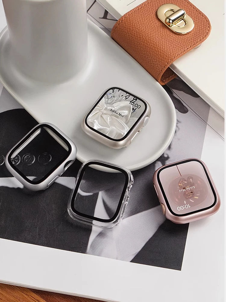 Case For Apple Watch Screen Protector 46mm 42mm Accessories HD Tempered Glass Hard PC Bumper Cover iWatch Series 10 Protective
