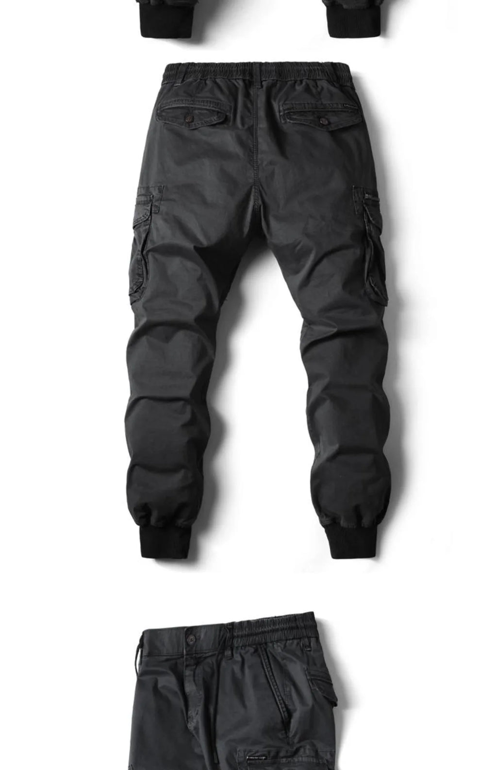 Spring Summer Men's Casual Fashion Work Pants Cuffed Multiple Pockets Slim Fit Youth Leisure Trousers Trendy Brand