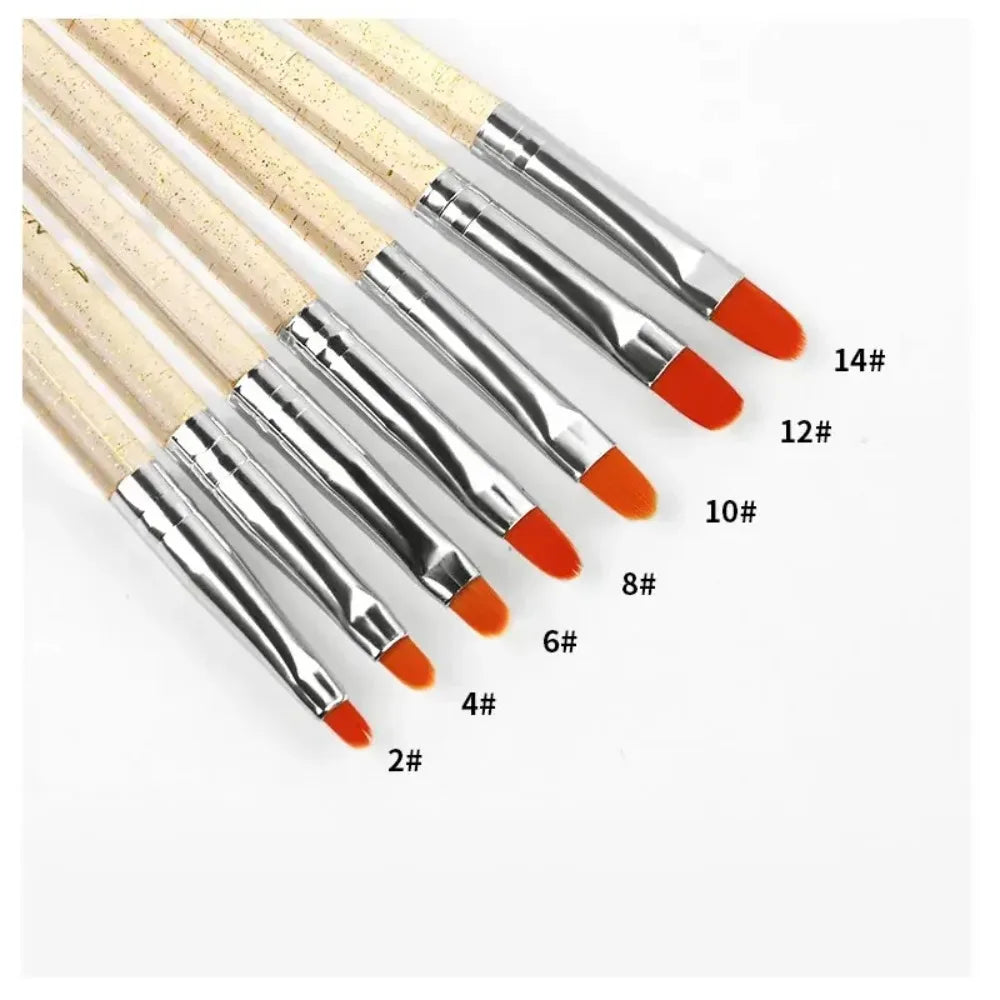 7Pcs/Set Nylon Hair UV Gel Acrylic Nail Art Builder Brush Pen Drawing Pens For Nail Design Nail Supplies For Professionals