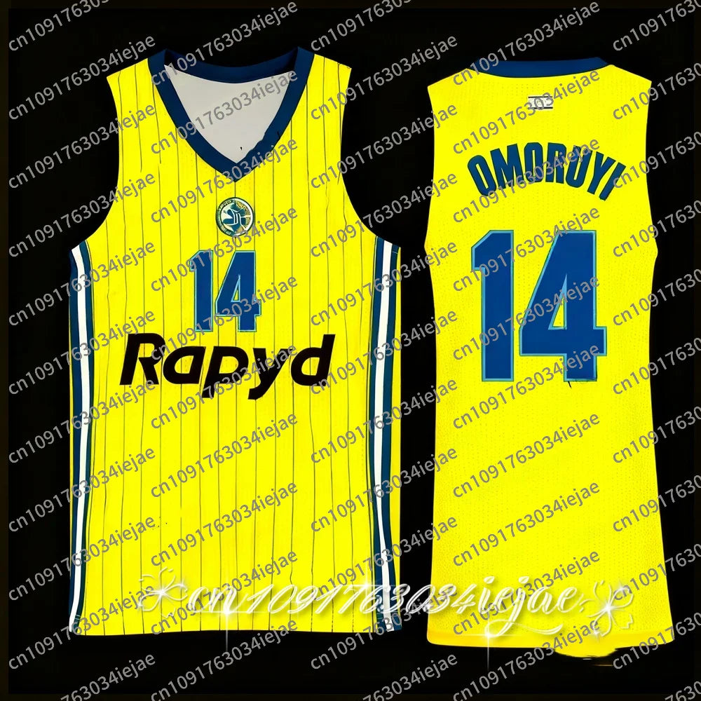 25/26 New Arrivals Lsraeli Adult Men's Basketball Vest Maccabi Tel Aviv Basketball Jersey Kids Basketball Training Uniform