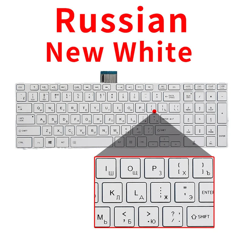 US Russian UK Black Laptop Keyboard For Toshiba Satellite C850 C850D C855 C855D L850 L850D L855 L855D L870 L870D P-11B96GB-528