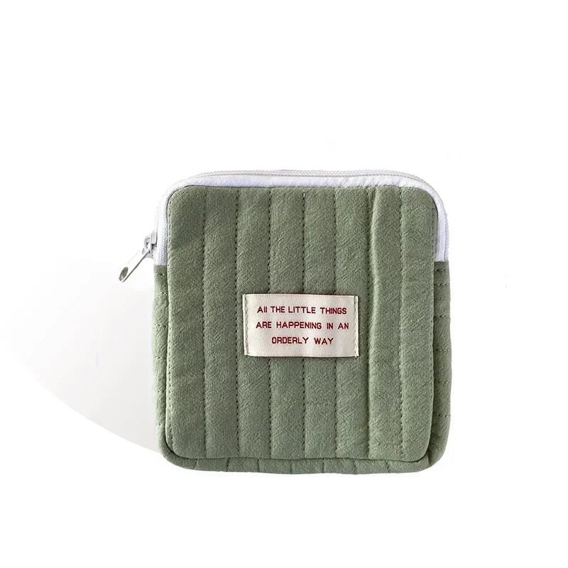 Women Small Cosmetic Bag Zipper Girls Mini Sanitary Napkins Makeup Lipstick Bags Travel Earphone Coin Organizer Pouch Bags