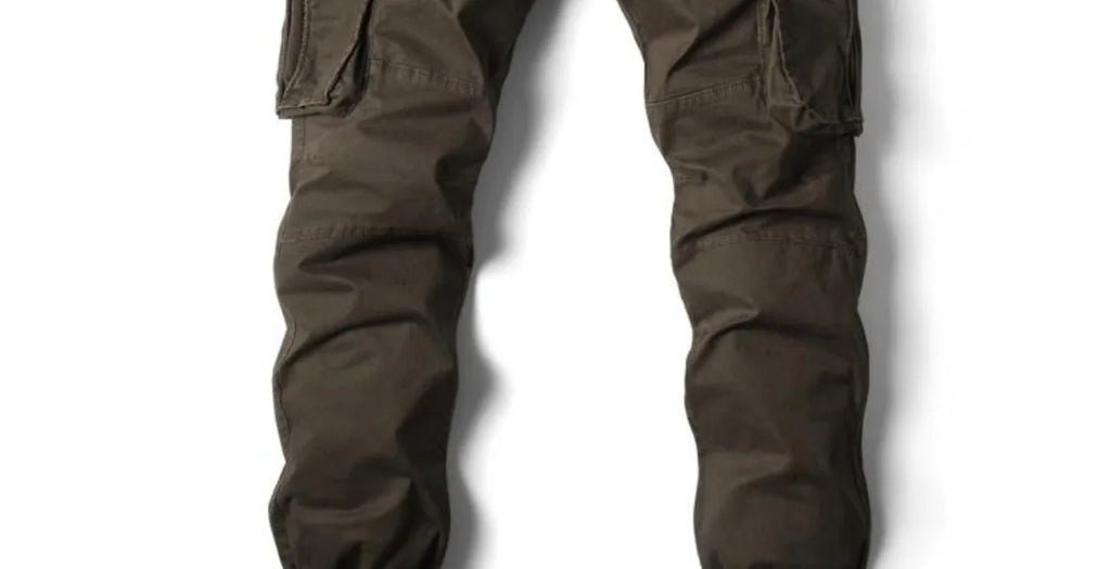 Spring Summer Men's Casual Fashion Work Pants Cuffed Multiple Pockets Slim Fit Youth Leisure Trousers Trendy Brand
