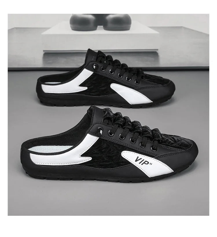 Half Slippers for Men Trendy Men's Flat Bottom Casual Shoes Soft Sole Support Shoes Men's Sneakers Zapatos De Hombre 2024