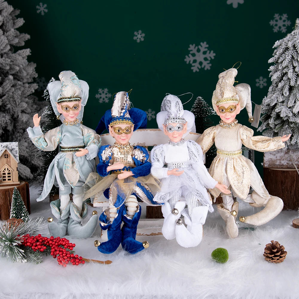 New Arrivals Christmas Decor Handmade New Year Decor Hanging Sitting Elf Plush Doll Christmas Tree Hanging Ornament Xmas Gift