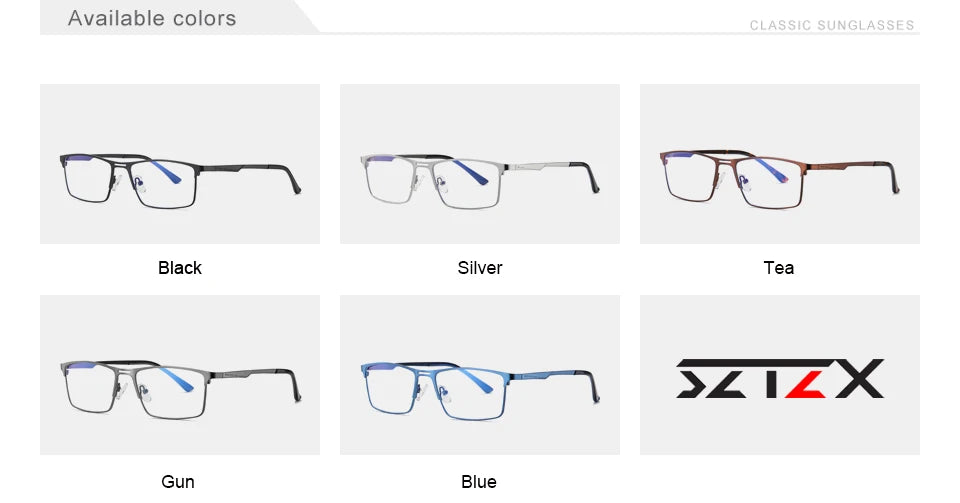 SZTZX Men Business Reading Glasses Anti Blue Light Myopia Prescription Eyeglasses Ultralight Photochromic Optical Sunglasses