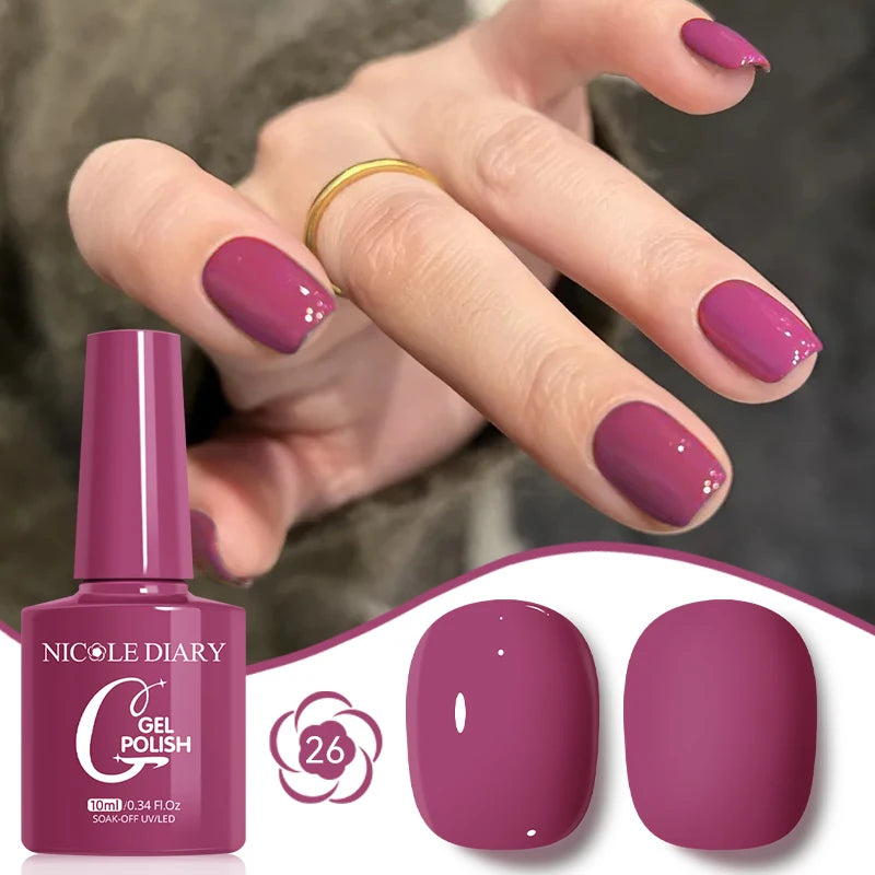 NICOLE DIARY Glass Beads Cat Magnetic Gel Nail Polish Spring Summer Gel Nail Sparkly Gel Varnish Soak off Nail Manicure Art