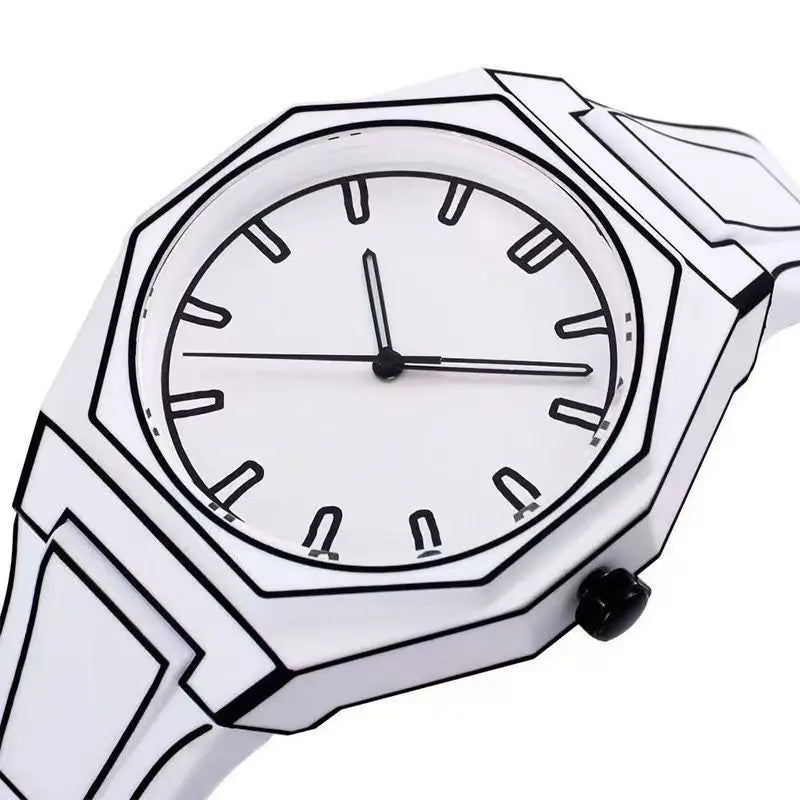 MAYZHISU Men's Watches Comic-book Style Men Quartz Wristwatch Silicone Strap Waterproof Cartoon Luxury Unisex Male's Clock Watch