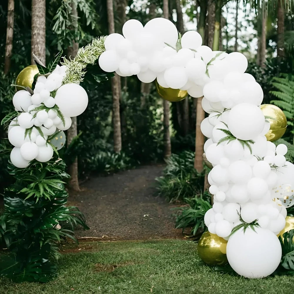 95Pcs White Balloon Wreath Arch Kit for Weddings Birthdays Graduation Bridal Baby Showers - Decorative Balloon Set