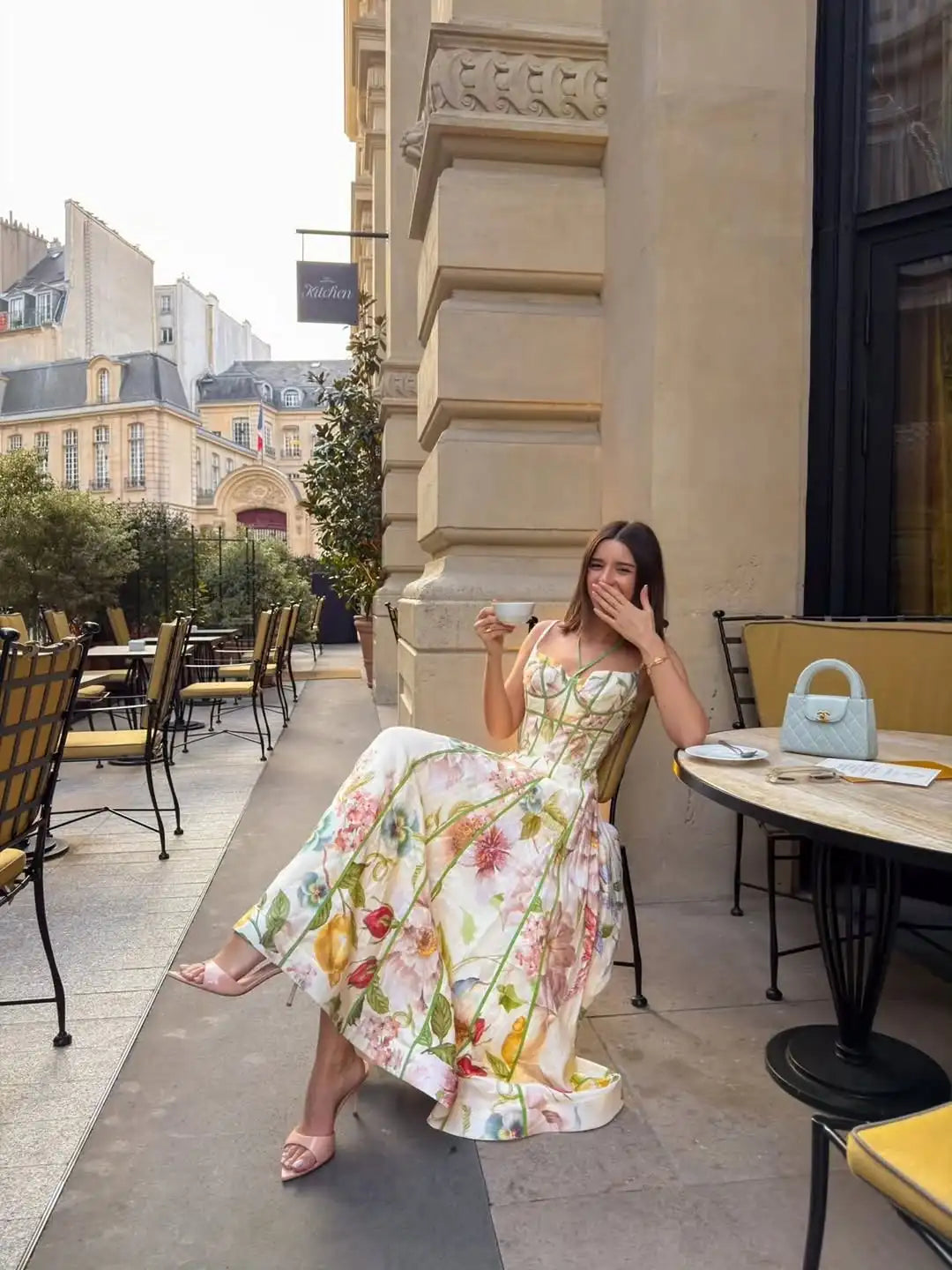 Women's Printed Sleeveless Halter Dress Waist-Closed A-Line Lady Elegant Dresses 2026 Spring Summer Fashion Female Vacation Robe