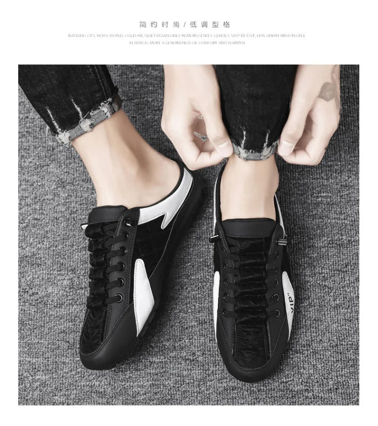Half Slippers for Men Trendy Men's Flat Bottom Casual Shoes Soft Sole Support Shoes Men's Sneakers Zapatos De Hombre 2024