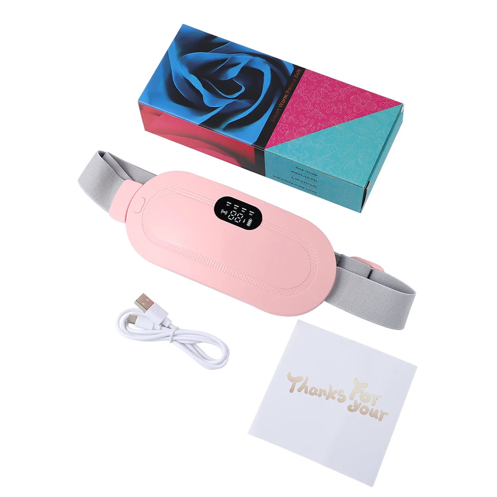Women Menstrual Heating Pads Effective Hot Compress Period Relief Belt Rechargeable Heated Waist Massager Gifts for Female