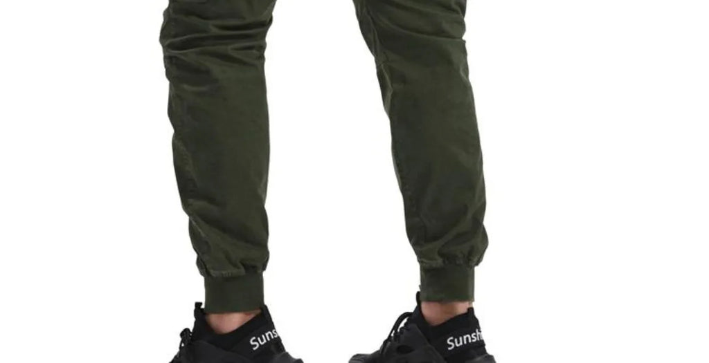 Spring Summer Men's Casual Fashion Work Pants Cuffed Multiple Pockets Slim Fit Youth Leisure Trousers Trendy Brand
