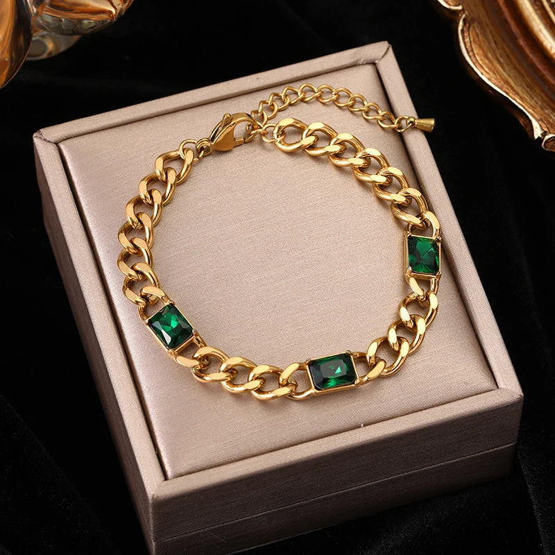 EILIECK 316L Stainless Steel Gold Color Bangles Bracelet For Women New Trendy Wrist Chain Waterproof Jewelry Gift Party Bijoux