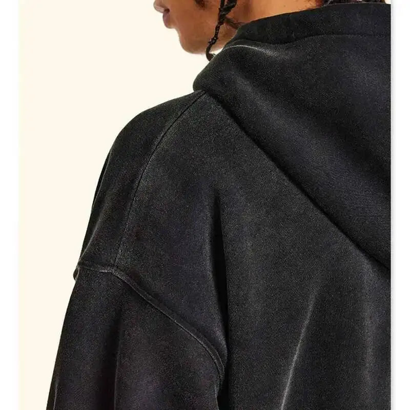 PFNW 2025 Spring High Street Vintage Washed Digital Padded Hooded Sweatshirt Men's American Loose Oversized Pullover Top 28W5695