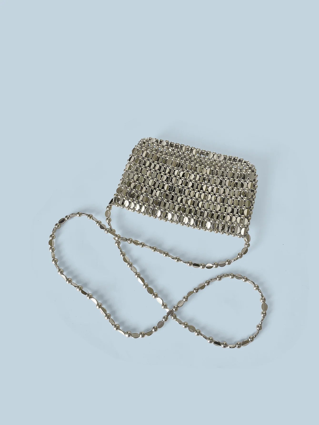 Summer New Blingbling Retro Silver Hollow Design Handmade Beaded Flip Phone Bag
