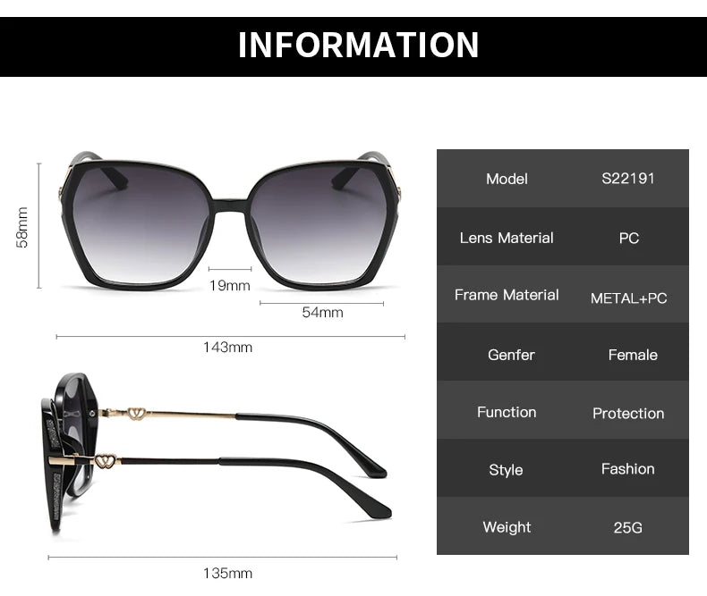 Fashion Large Frame Square Sunglasses Women Trendy Style Sun Glasses For Lady Shades Gradient Oculos UV400 Streetwear Eyewear