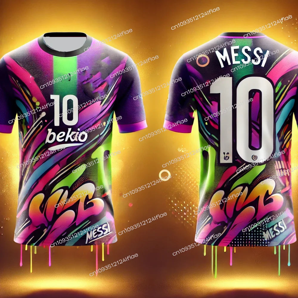 New Arrivals Messi Lpecial Edition Football Jersey T-shirt Outdoor Sports T-shirt Football Training Suit Fan Special Jersey Kit