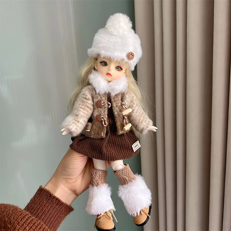 2025 New Winter Clothes 6 Points BJD Doll Dress Up Suit 30cm Doll Decorative Clothing Jacket Dress Only Clothing