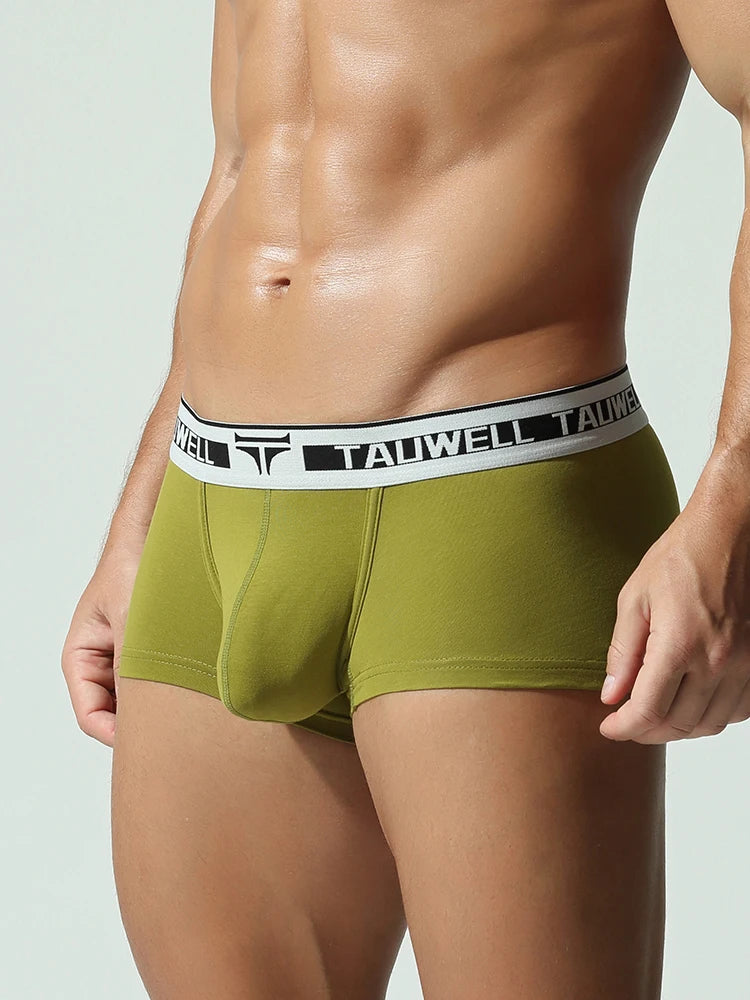 TAUWELL Low-Waist Buttoned Boxer Shorts for Men with U Convex Pouch Sexy Male Panties New Arrivals Comfortable Underwear