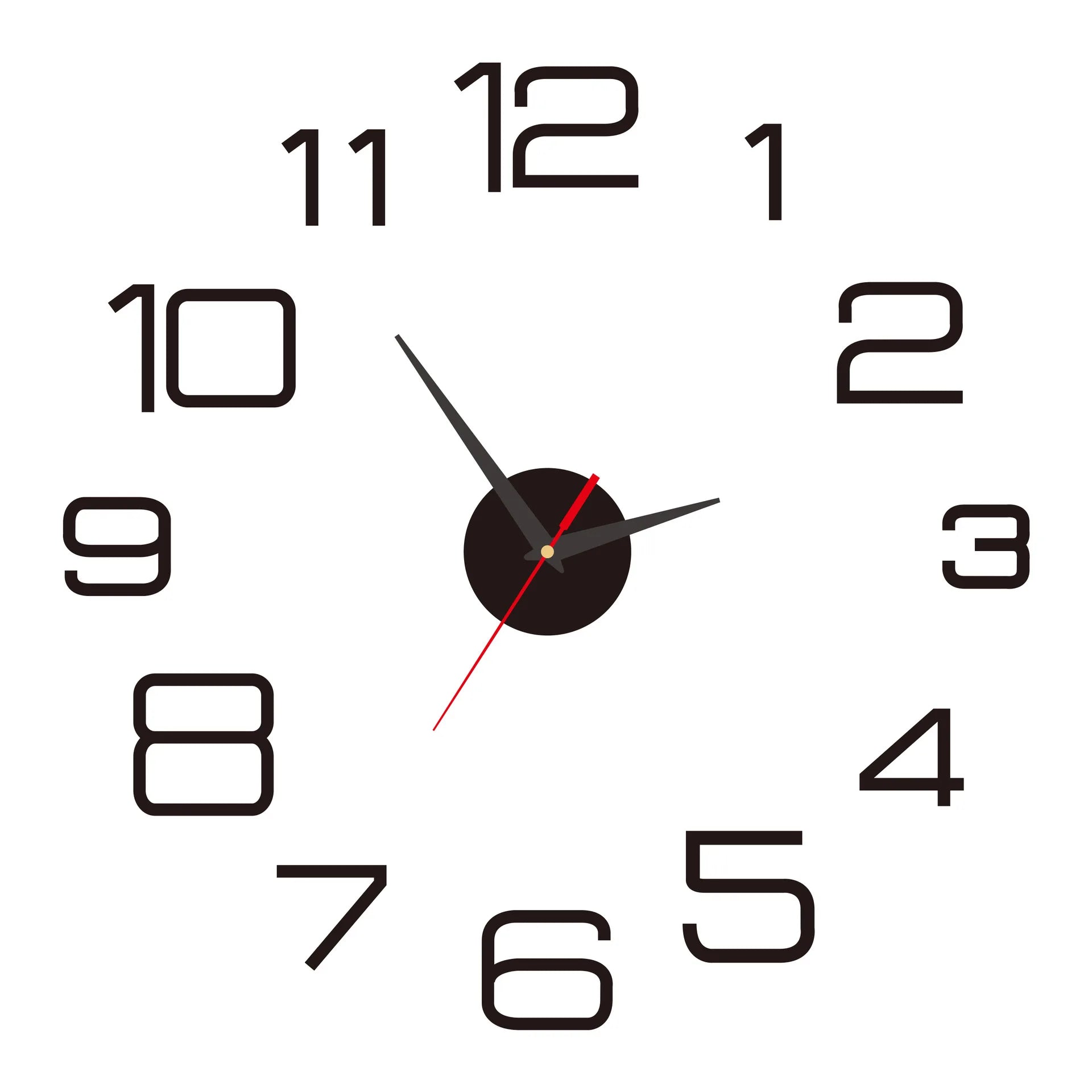 2023 Modern Design Large Wall Clock 3D DIY Quartz Clocks Fashion Watches Acrylic Mirror Stickers Living Room Home Decor Horloge