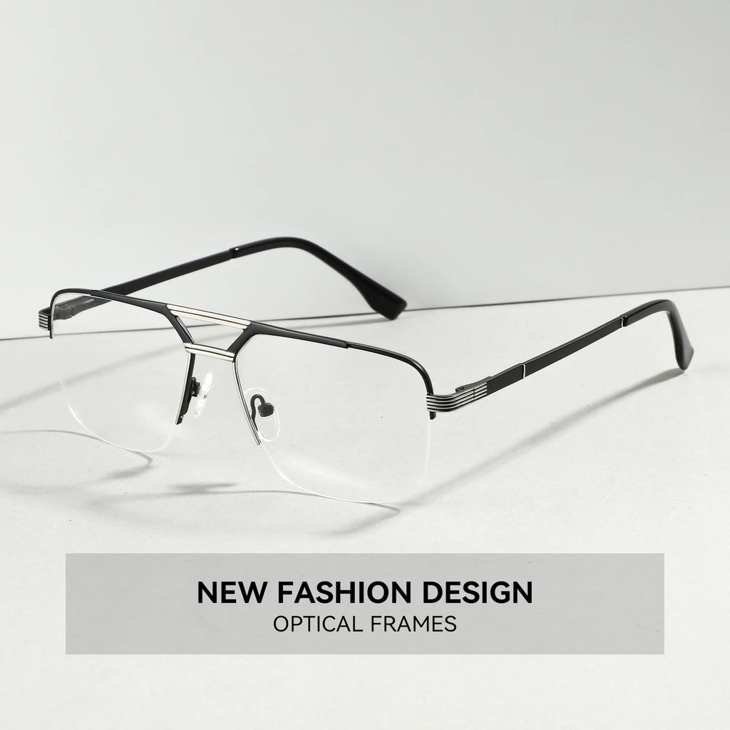 ZENOTTIC (XL Size) 2025 New Arrivals Half-frame Aviator Prescription Eyeglasses Anti Blue Ray Photochromic Optical Glasses