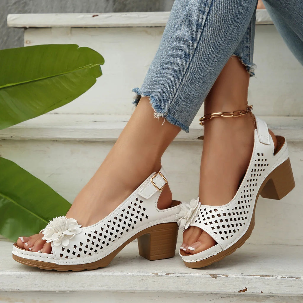 Women's Sandals 2026 New Summer Classic Retro Slip-on Comfortable High Heels Breathable Non-slip Light Sandals for Women Mujer