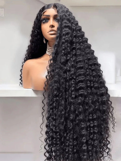 250 Density 13x6 Deep Curly HD Lace Frontal Wigs Brazilian 30 40 Inch Water Deep Wave 13x4 Lace Front Human Hair Wig For Women