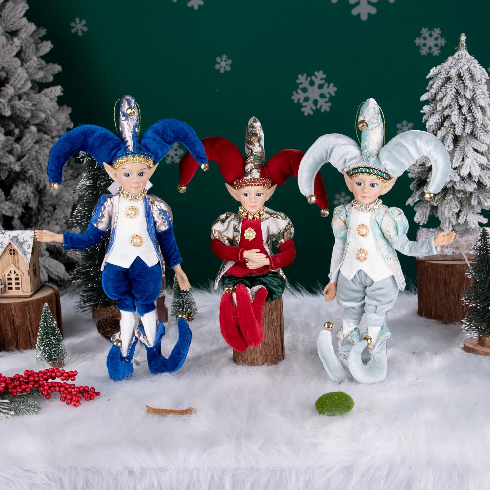 New Arrivals Christmas Decor Handmade New Year Decor Hanging Sitting Elf Plush Doll Christmas Tree Hanging Ornament Xmas Gift