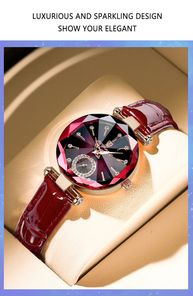 POEDAGAR Top Exquisite Elegant Watches For Women Waterproof Leather High Quality Original Woman's Watch Quartz Ladies Wristwatch