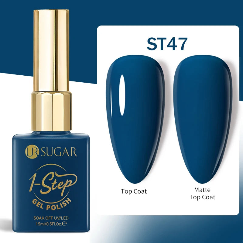 UR SUGAR 1-step Gel Polish 12ML Glitter Nail Spring Summer White Nude Pink Gel Nail Polish 3 IN 1 No Need Base Gel and Top Coat