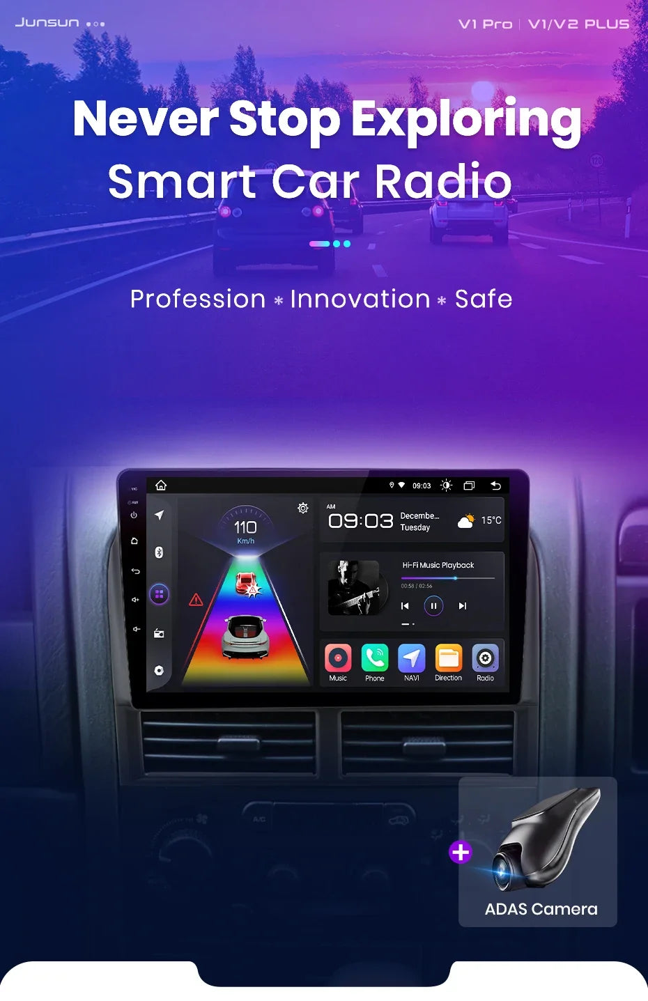Junsun Wireless CarPlay Car Radio For Jeep Grand Cherokee II WJ 1998-2004 Android Auto RDS 4G WiFi Car Intelligent System