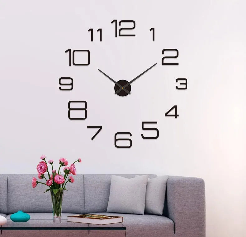 2023 Modern Design Large Wall Clock 3D DIY Quartz Clocks Fashion Watches Acrylic Mirror Stickers Living Room Home Decor Horloge