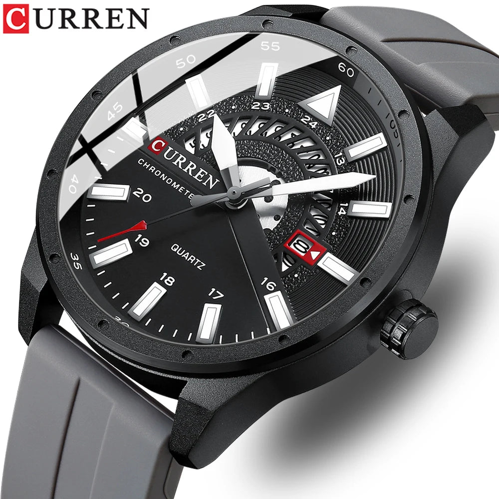 CURREN 8421 Men's Watch Luxury Men's Quartz Watch Breathable Leather Strap Waterproof Business Casual Sports Men's Watch