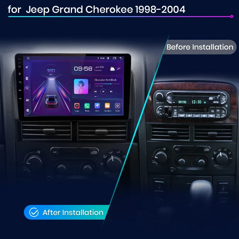 Junsun Wireless CarPlay Car Radio For Jeep Grand Cherokee II WJ 1998-2004 Android Auto RDS 4G WiFi Car Intelligent System