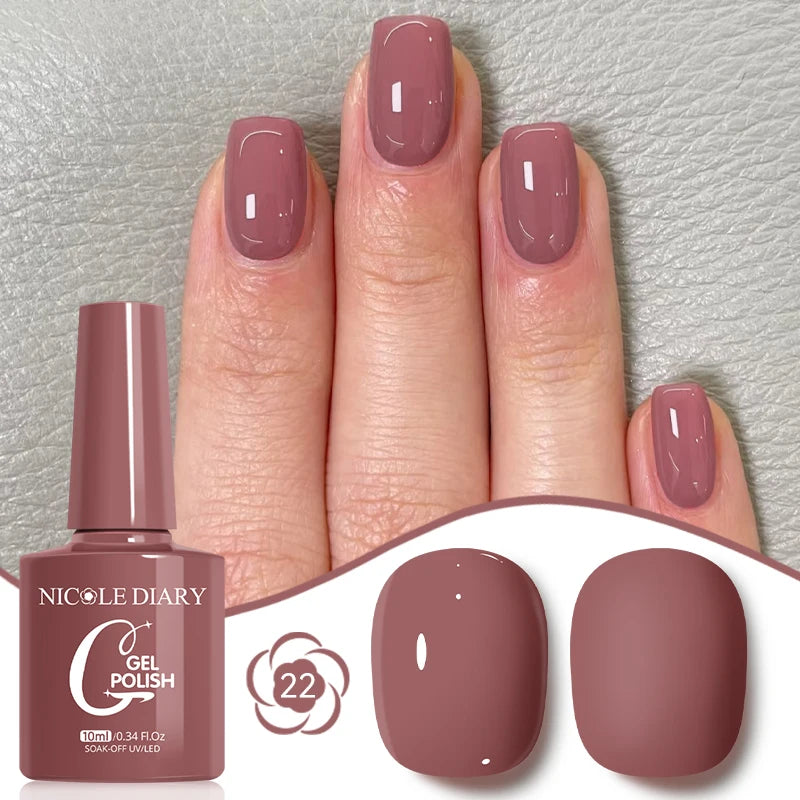 NICOLE DIARY Glass Beads Cat Magnetic Gel Nail Polish Spring Summer Gel Nail Sparkly Gel Varnish Soak off Nail Manicure Art